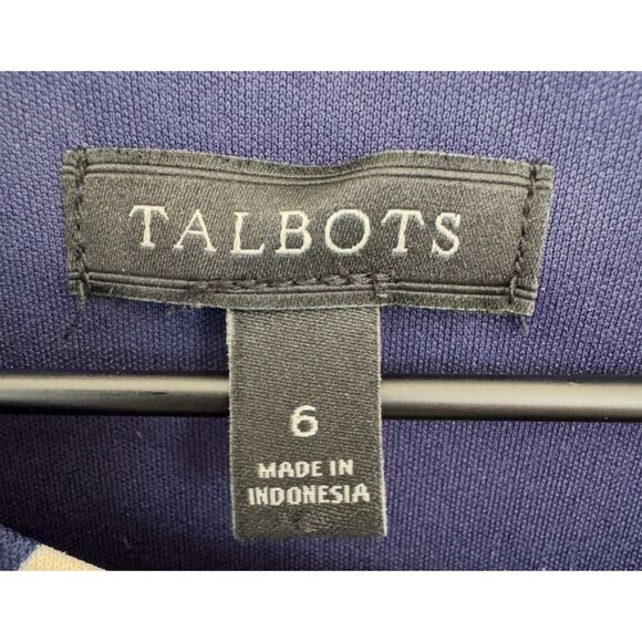 Talbots Jersey Midi Dress Floral Blue 3/4 Sleeve Size 6 - Picture 7 of 8